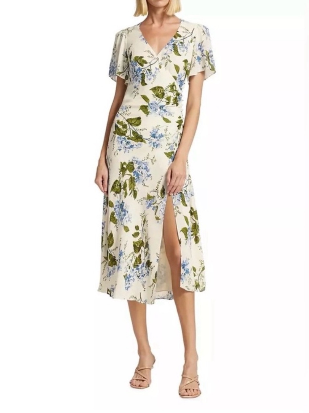 Reformation Breanna Midi Dress in Riviera print. Size 4